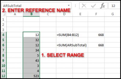 Using Cell References and Named Ranges
