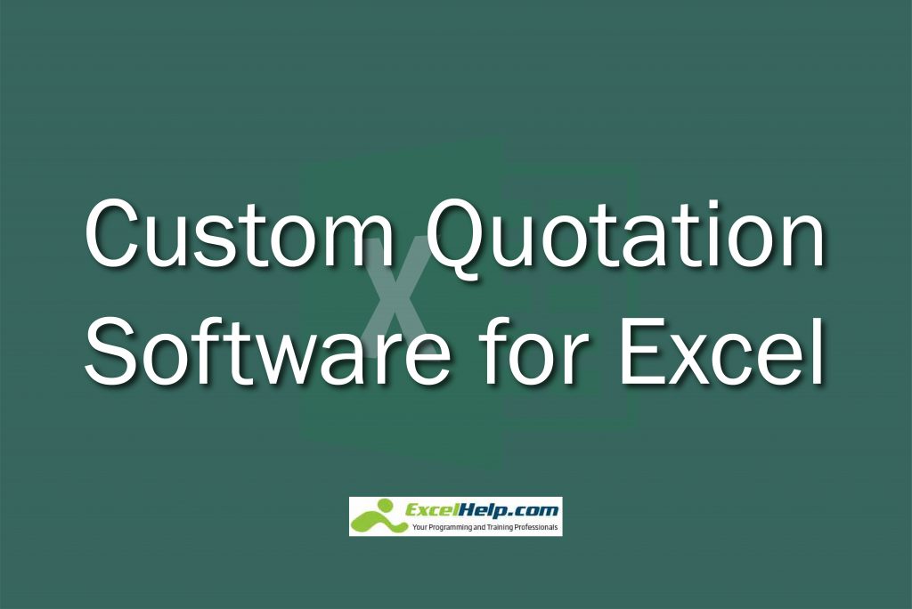 Custom Quotation Software for Excel